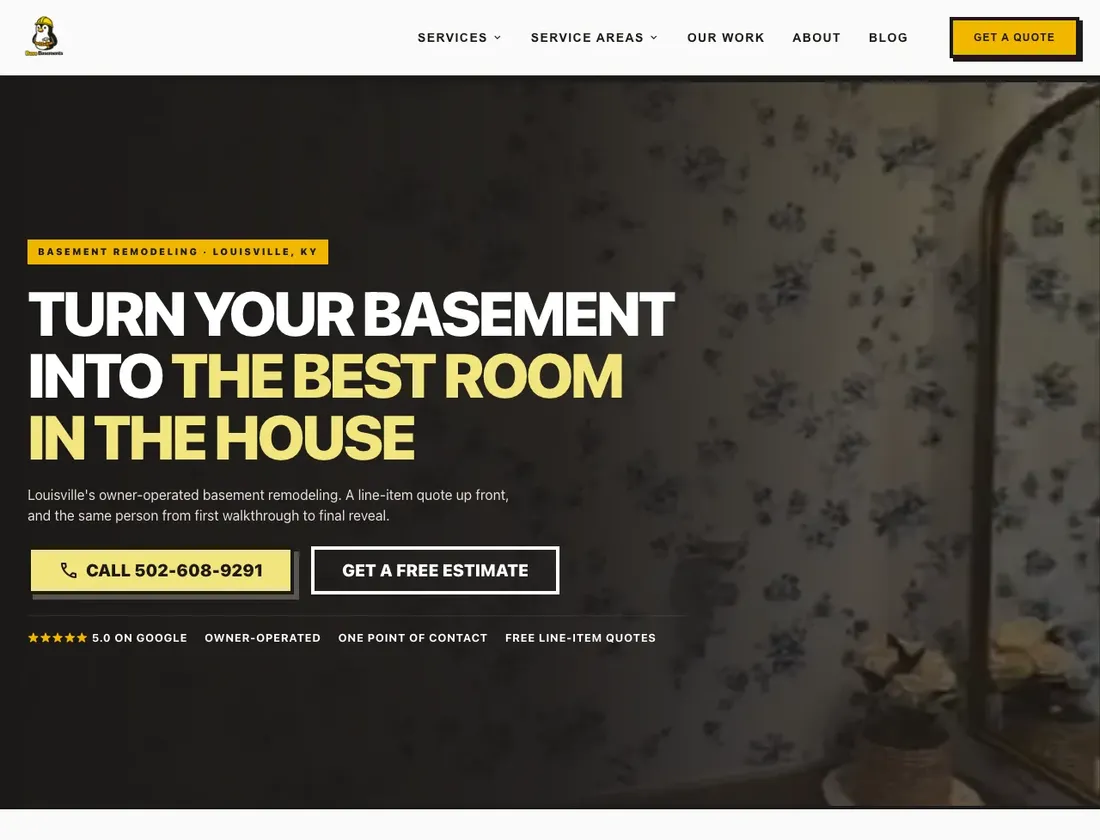The new Base Basements homepage