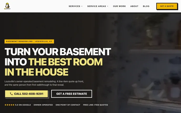 The Base Basements website