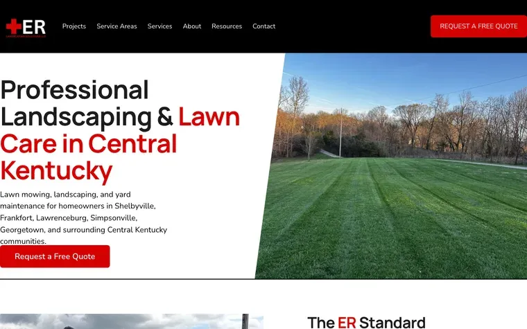 The ER Landscaping Solutions website